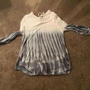 Tie dye cream and aqua long sleeve shirt bought at a boutique xl( extra large
